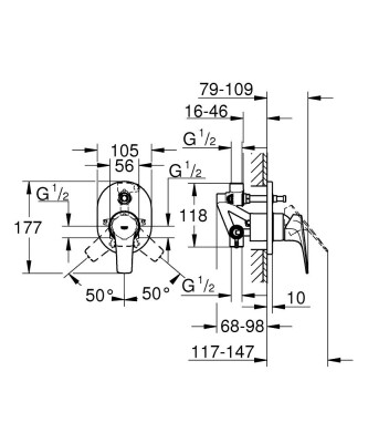 Grohe BauFlow Ankastre banyo/duş bataryası - 29045000 - 2