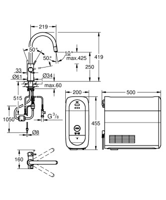 Grohe Blue Home C-çıkış uçlu başlangıç kiti - 31541000 - 2
