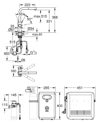 Grohe Blue Professional Arıtmalı Içme Suyu Ve Soda Yapan Spiralli Eviye Bataryası - 31326002 - 2