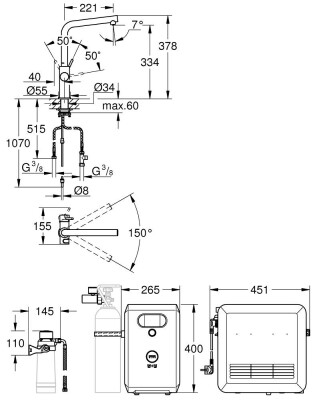 Grohe Blue Professional L tipi çıkış ucu - 31347003 - 2