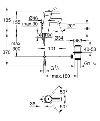 Grohe Concetto Tek kumandalı lavabo bataryası
S-Boyut - 3220410E - 2
