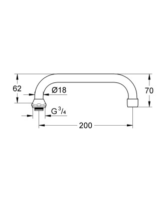 Grohe Döner boru çıkış ucu - 13028000 - 2