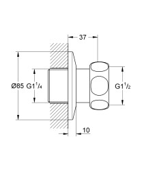 Grohe Düz bağlantı - 12420000 - 2