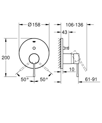 Grohe Essence Ankastre banyo/duş bataryası - 24167DL1 - 2