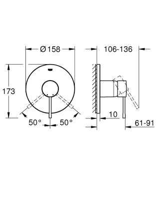 Grohe Essence Ankastre duş bataryası - 24168KF1 - 2