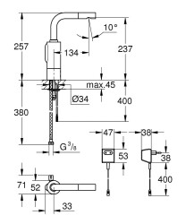 Grohe Essence E Fotoselli Lavabo Bataryası Elektrikli - 36088000 - 2