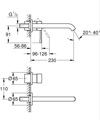 Grohe Essence İki delikli lavabo bataryası
L-Boyut - 29193DC1 - 2