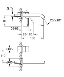 Grohe Essence İki delikli lavabo bataryası M-Boyut - 29192GN1 - 2