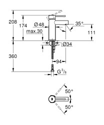 Grohe Essence New Lavabo Bataryası S-Boyut - 34294001 - 2