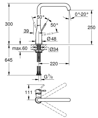 Grohe Essence Tek kumandalı eviye bataryası - 30505DL0 - 2