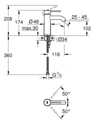 Grohe Essence Tek kumandalı lavabo bataryası
S-Boyut - 23590GL1 - 2