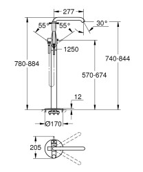 Grohe Essence Yerden küvet bataryası - 23491A01 - 2