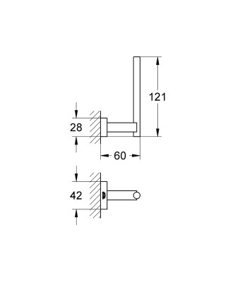 Grohe Essentials Cube Yedek Tuvalet Kağıtlığı - 40623DC1 - 2