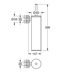 Grohe Essentials Tuvalet Fırçası - 40696000 - 2