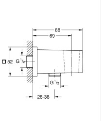 Grohe Euphoria Cube Askılı Duş Çıkış Dirseği, 1/2″ - 26370GL0 - 2