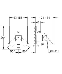 Grohe Eurocube Ankastre Banyo/duş Bataryası - 24062000 - 2