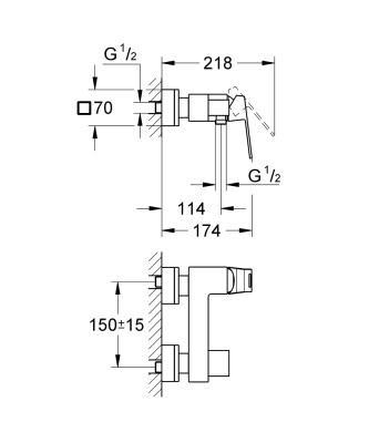 Grohe Eurocube Tek kumandalı duş bataryası - 23145DC0 - 2