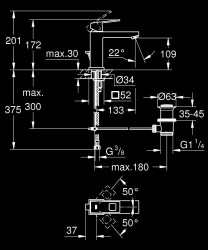 Grohe Eurocube Tek kumandalı lavabo bataryası
M-Boyut - 23445AL0 - 2