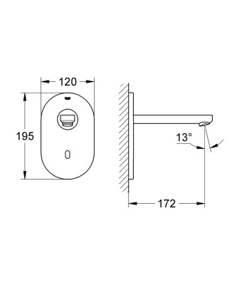 Grohe Euroeco Cosmopolitan E Bluetooth Fotoselli lavabo bataryası - tek su girişli - 36410000 - 2