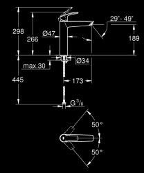Grohe Eurosmart Çanak Lavabo Bataryası Mat Siyah - 239712433 - 2