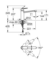 Grohe Eurosmart Cosmopolitan Eviye Bataryası - 30193000 - 2