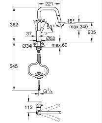 Grohe Eurosmart Eviye Bataryası - 30619DC0 - 2