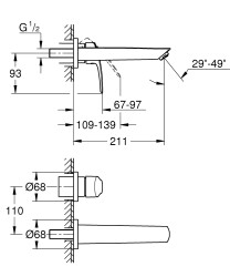 Grohe Eurosmart İki delikli lavabo bataryası
M-Boyut - 2933830D - 2