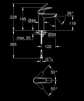 Grohe Eurosmart Tek Kumandalı Lavabo Bataryası M-Boyut - 23324003 - 2