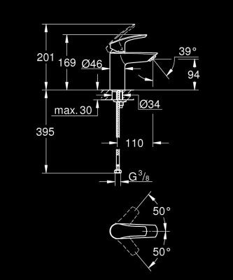 Grohe Eurosmart Tek kumandalı lavabo bataryası
S-Boyut - 32467003 - 2