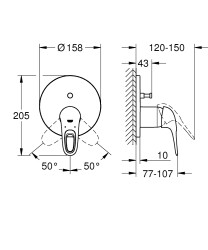 Grohe Eurostyle Ankastre banyo/duş bataryası - 24049003 - 2