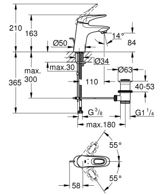 Grohe Eurostyle Tek Kumandalı Lavabo Bataryası - 33558LS3 - 2