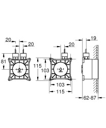 Grohe F-digital deluxe Işık sistemi için iç gövde seti - 29412000 - 2