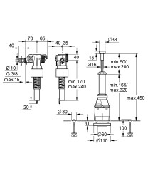Grohe Gömme rezervuar doldurma ve boşaltma grubu - 37078PI0 - 2