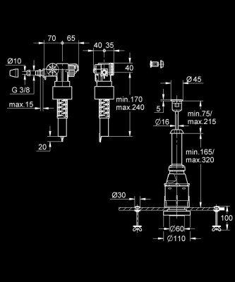 Grohe Gömme rezervuar doldurma ve boşaltma grubu - 37521PI0 - 2