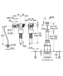 Grohe Gömme rezervuar doldurma ve boşaltma grubu - 37522PI0 - 2