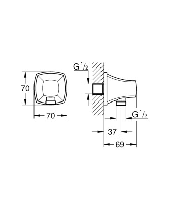 Grohe Grandera Askılı duş çıkış dirseği - 26897IG0 - 2