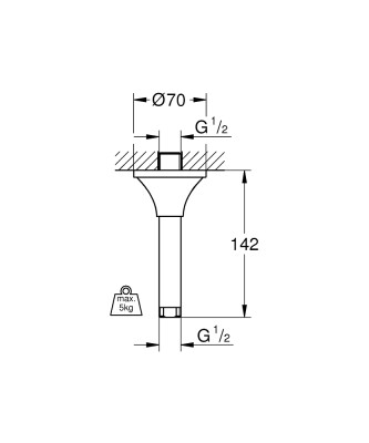 Grohe Grandera Duş Başlığı Dirseği - 27978000 - 2