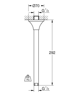 Grohe Grandera Duş Başlığı Dirseği - 27982000 - 2