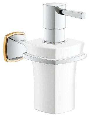 Grohe Grandera Seramik Sıvı Sabunluk Ve Tutacağı Krom/Altın - 40627IG0 - 1