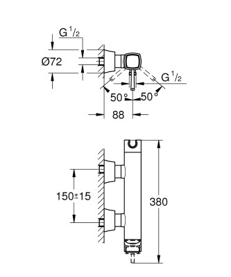 Grohe Grandera Tek kumandalı duş bataryası - 24373000 - 2