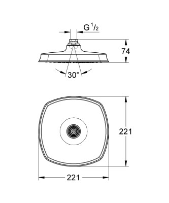 Grohe Grandera Tepe Duşu 1 Akışlı - 27974000 - 2