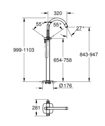 Grohe Grandera Yerden küvet bataryası - 24375000 - 2