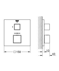 Grohe Grohtherm Cube Ankastre termostatik banyo bataryası - 24153DC0 - 2