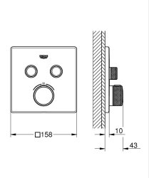 Grohe Grohtherm SmartControl Ankastre Termostatik Banyo Bataryası 2 Çıkışlı - 29124GL0 - 2