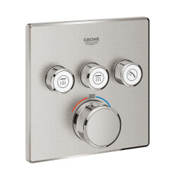 Grohe Grohtherm SmartControl Üç valfli akış kontrollü, ankastre termostatik duş bataryası - 29126DC0 - Grohe