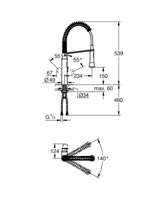 Grohe K7 Tek Kumandalı Eviye Bataryası - 31379000 - 2