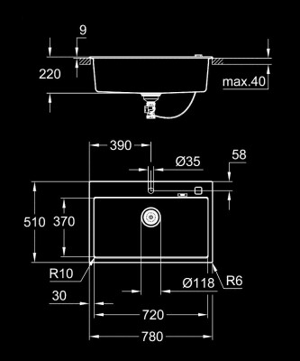 Grohe K700 Kompozit Eviye - 31652AP0 - 2