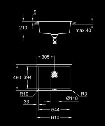Grohe K700 Tezgahaltı Kompozit Eviye - 31655AP0 - 2