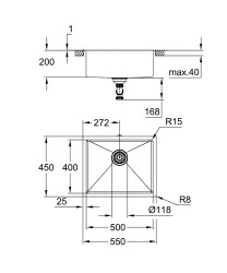 Grohe K700U Paslanmaz çelik eviye - 31574GN1 - 2