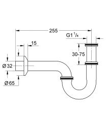 Grohe Lavabo Sifonu 255mm - 28947000 - 2
